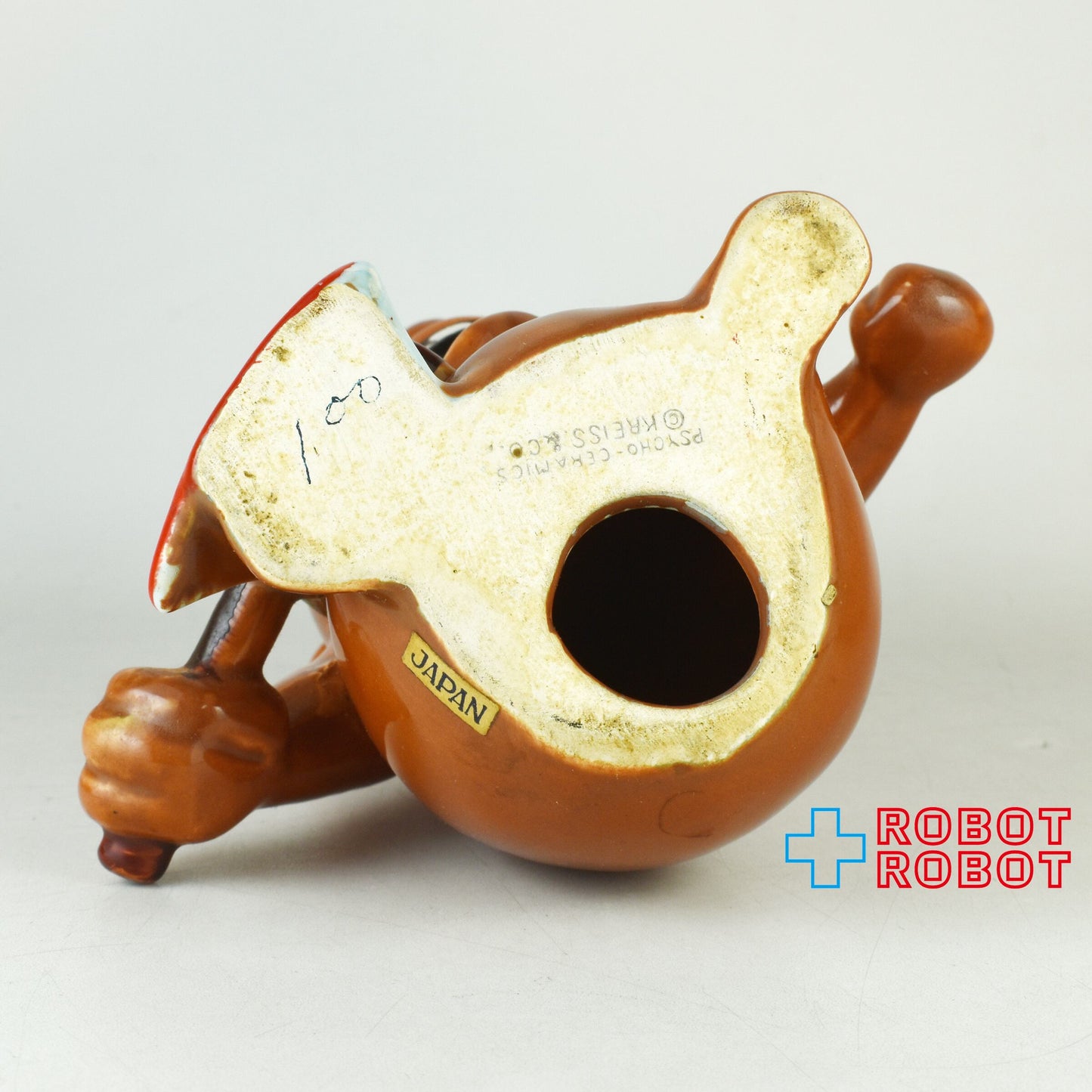 クレイス社 サイコセラミック 斧を持って怒っている茶色いおっさん 1960年代 ジャパン