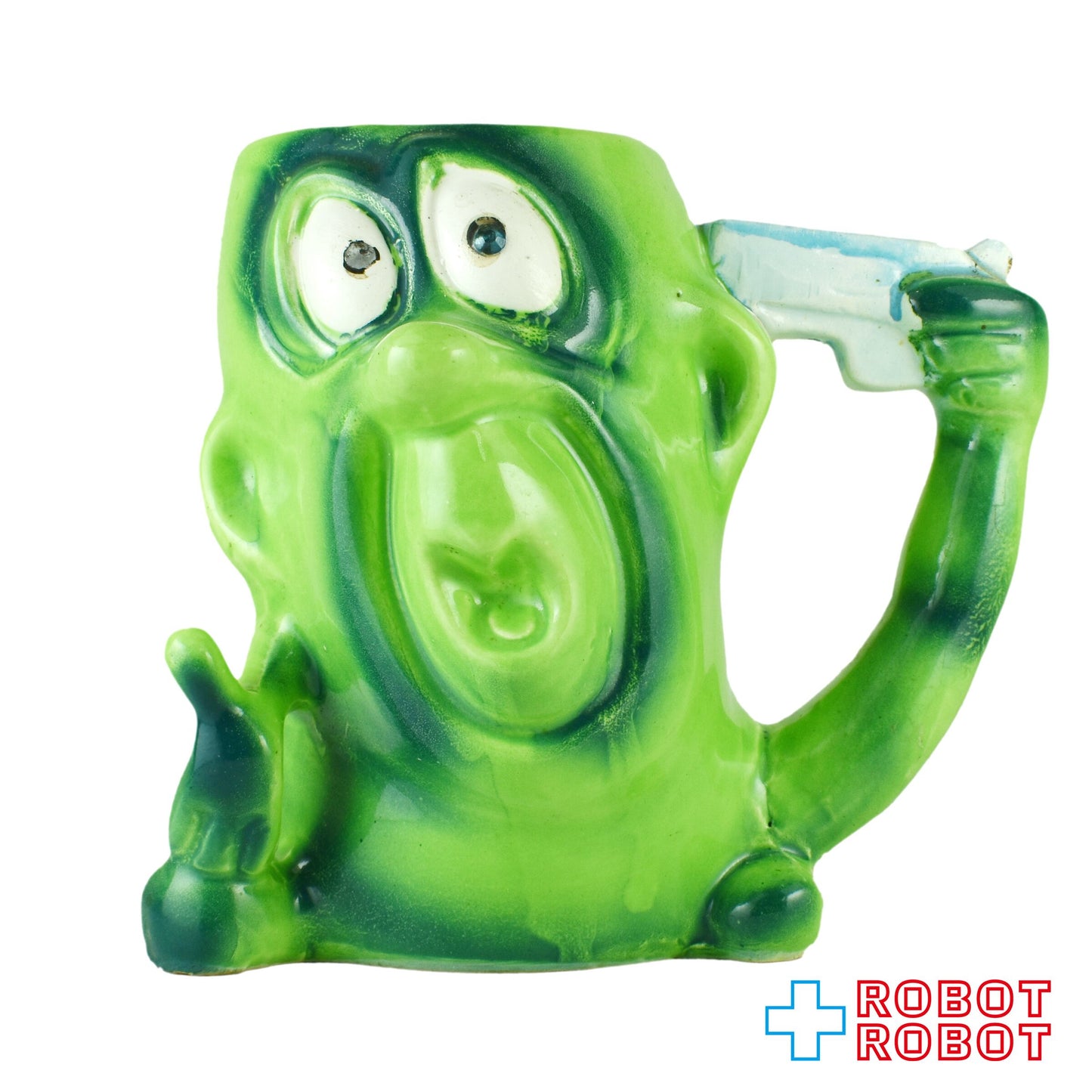 クレイス社 サイコセラミック 頭に銃を突きつけるおっさんのマグカップ 1960年代 ジャパン