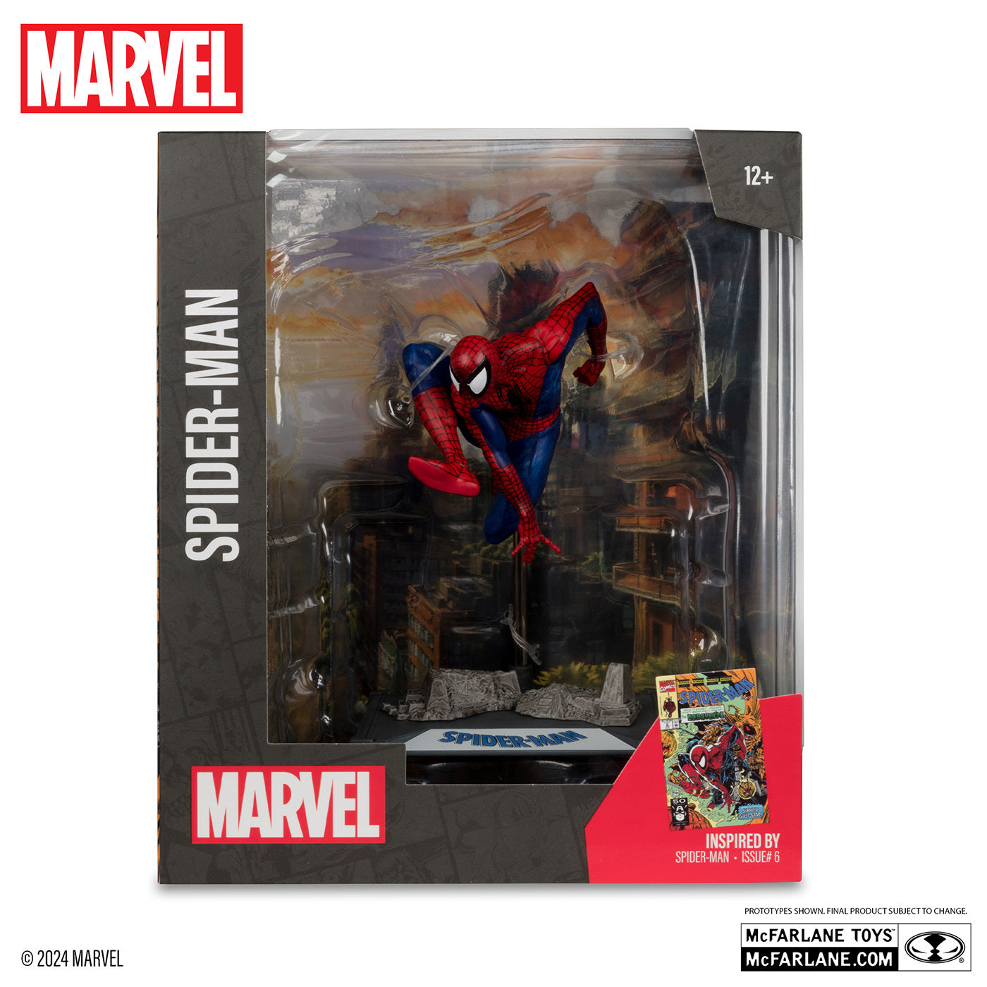 マクファーレン・トイズ マーベル シーン・フィギュア #001 スパイダーマン トッド・マクファーレン・トイズ スパイダーマン Vol.1 #6 1/10 スタチューフィギュア 未開封