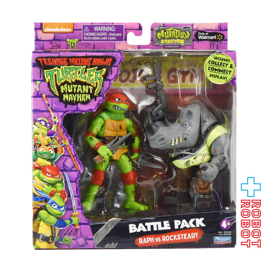 プレイメイツ タートルズ ミュータント・パニック！ TMNT バトルパック ラファエロ vs ロックステディ 2023 未開封