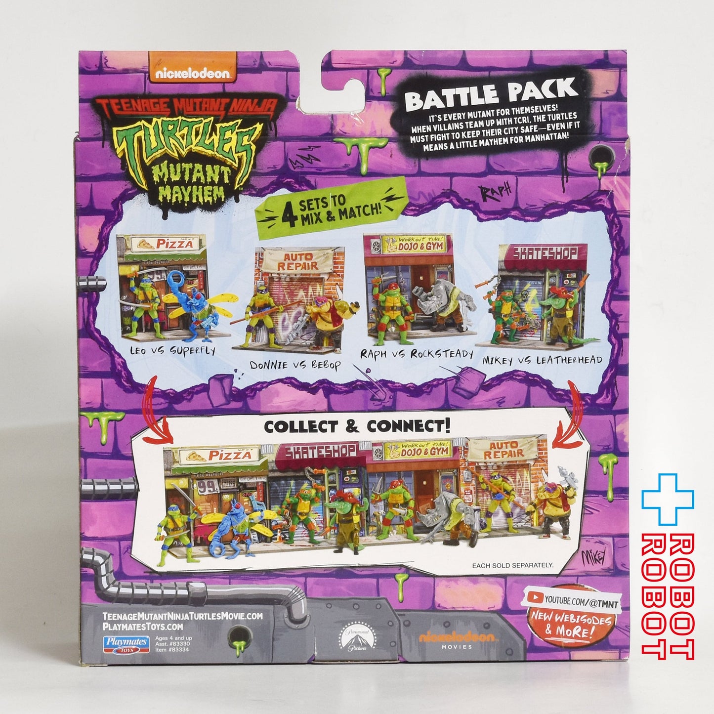 プレイメイツ タートルズ ミュータント・パニック！ TMNT バトルパック ラファエロ vs ロックステディ 2023 未開封
