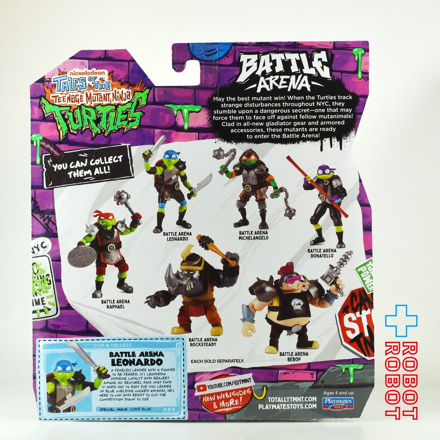 プレイメイツ テイルズ・オブ・ティーンエイジ・ミュータント・ニンジャ・タートルズ  バトル・アリーナ レオナルド 4.5インチ ベーシックフィギュア 未開封 - ROBOTROBOT