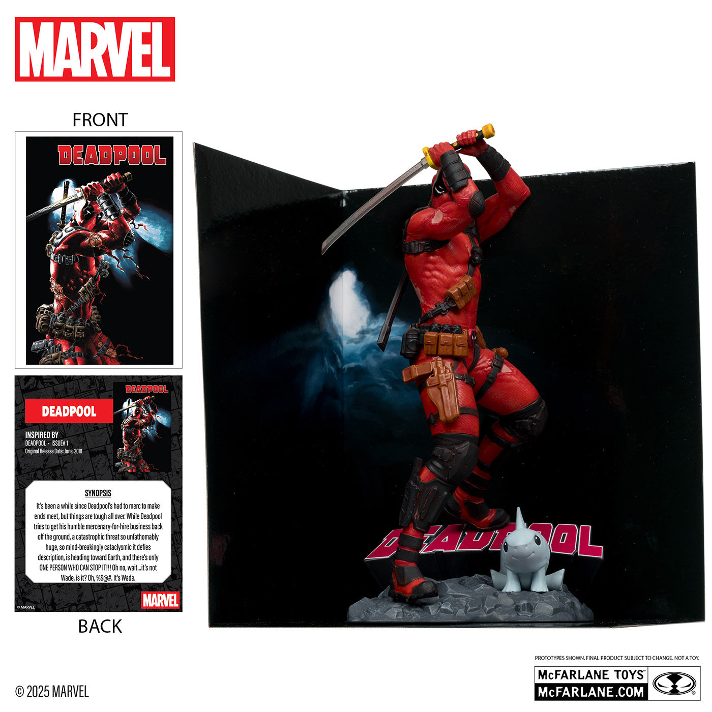 マクファーレン マーベル シーン・フィギュア #025 デッドプール マイク・デオダート / Deadpool Vol.6 #1 1/10 スタチューフィギュア 未開封