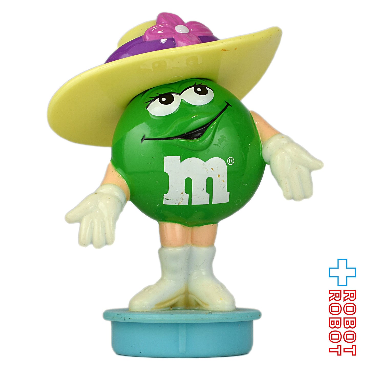 M&M's 1998 キャンディー・コンテナ フィギュア トップス グリーン 帽子 黄色