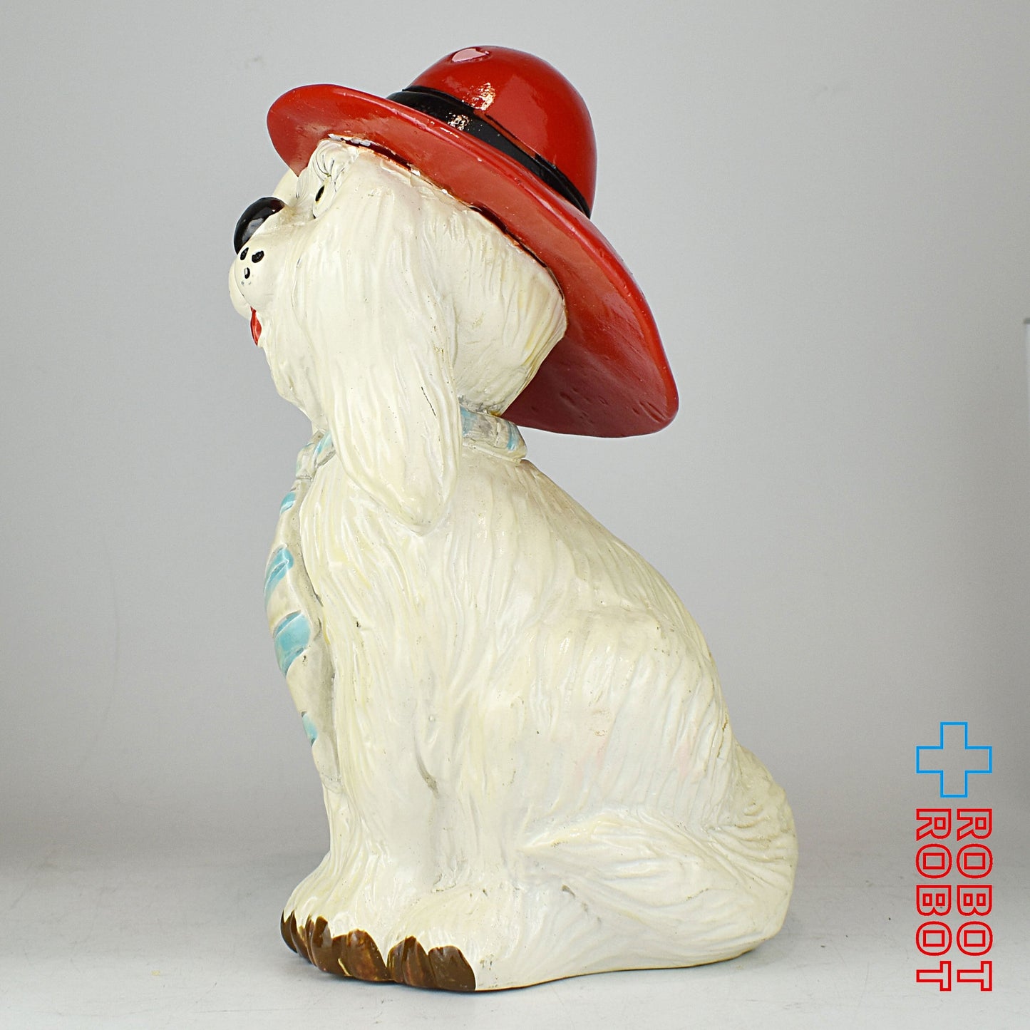 赤い帽子とネクタイの犬 コッカースパニエル ソフビ貯金箱 1983