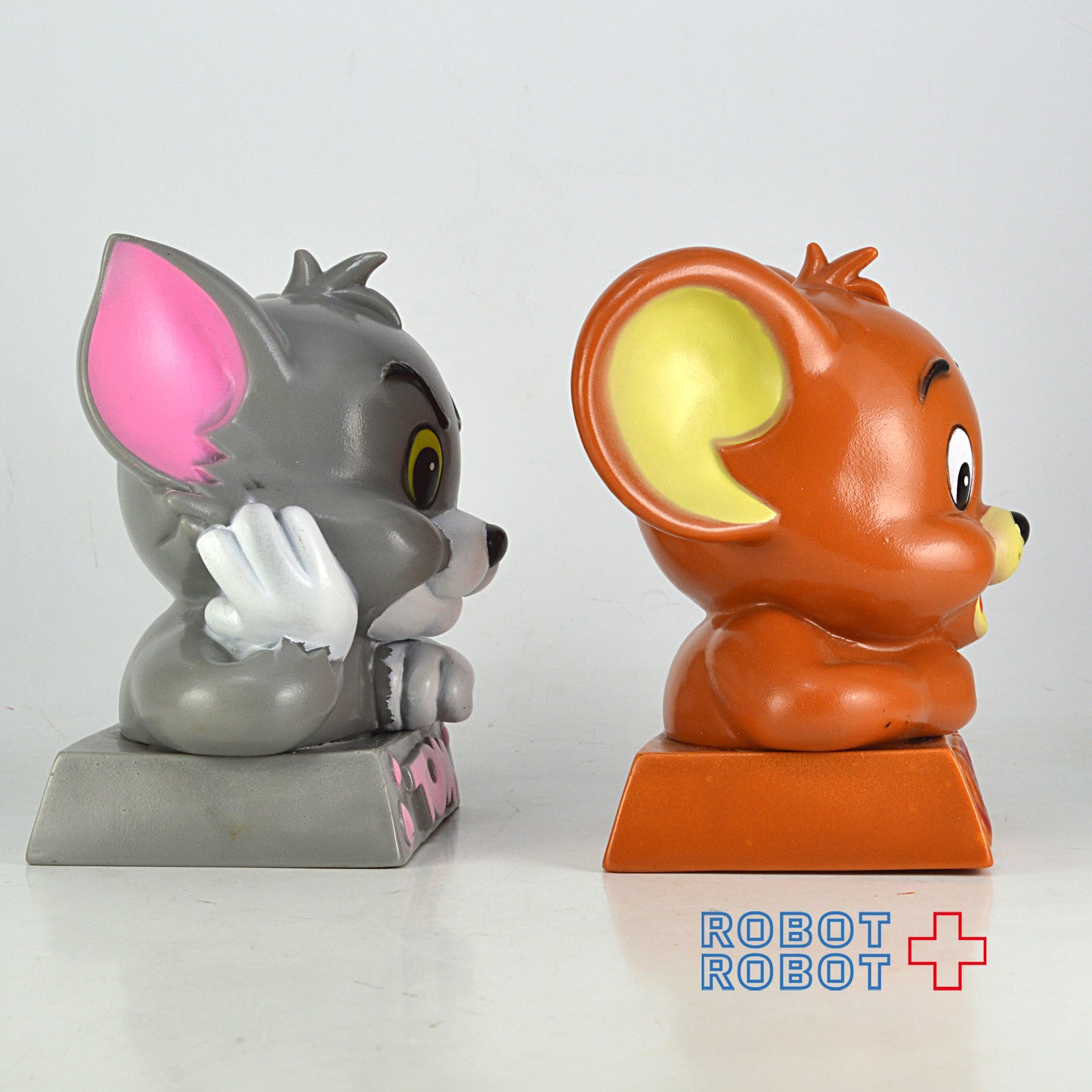 トムとジェリー 片手頬杖 ソフビ貯金箱 セット