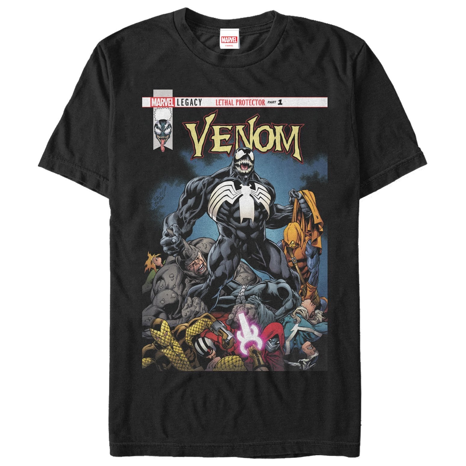 マーベル Tシャツ Marvel Venom Lethal Protector Pile Black