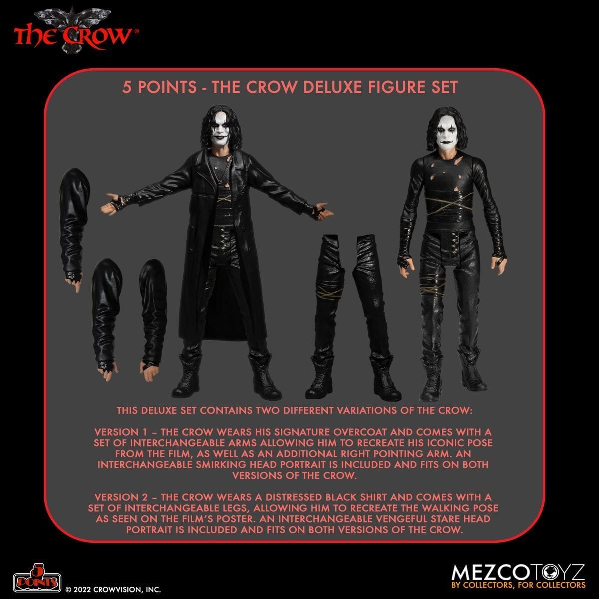 メズコ 5ポイント ザ・クロウ デラックス フィギュアセット アクション