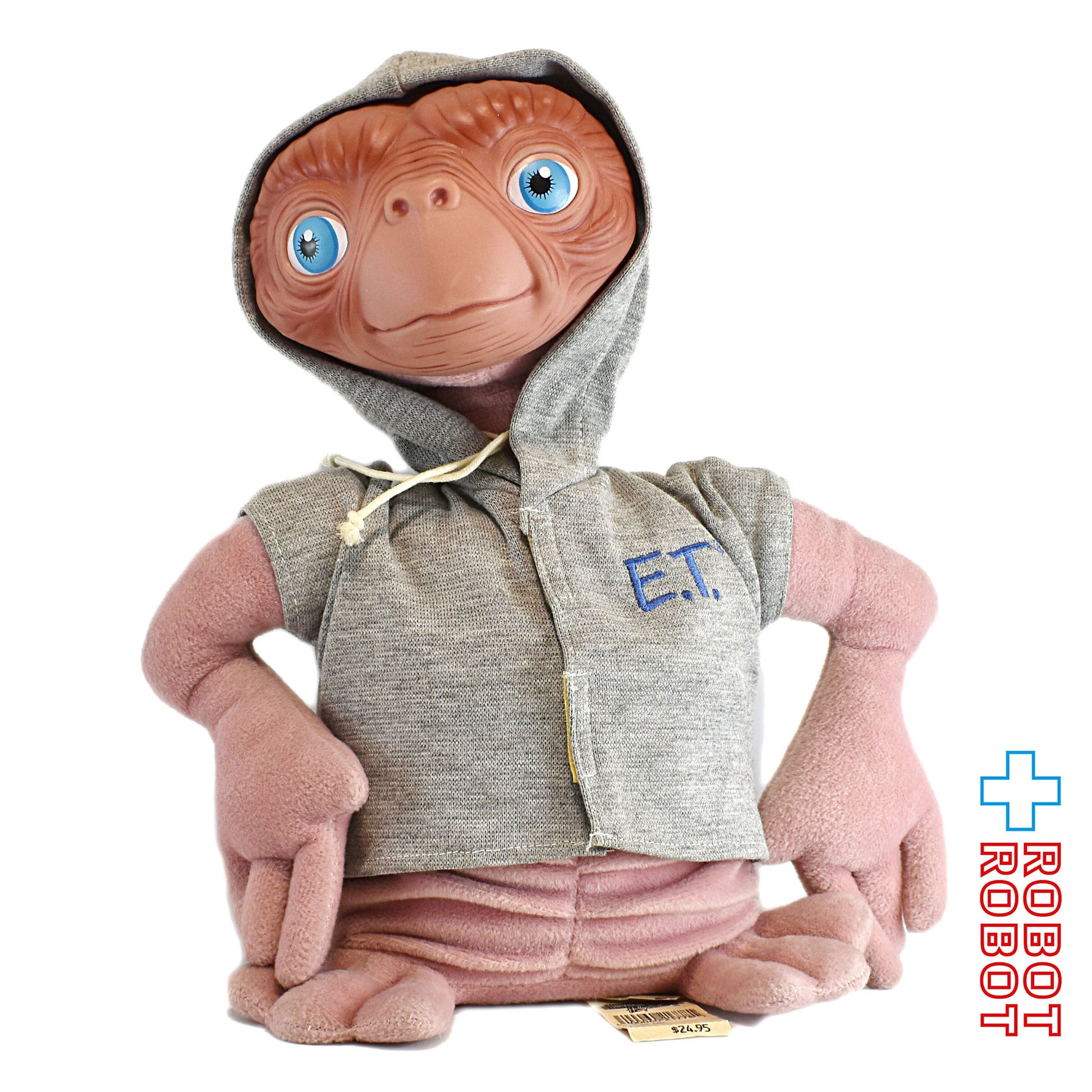 ユニバーサルスタジオハリウッド E.T. ぬいぐるみ グレイ・パーカー 30cm 顔ソフビ 紙タグ付き