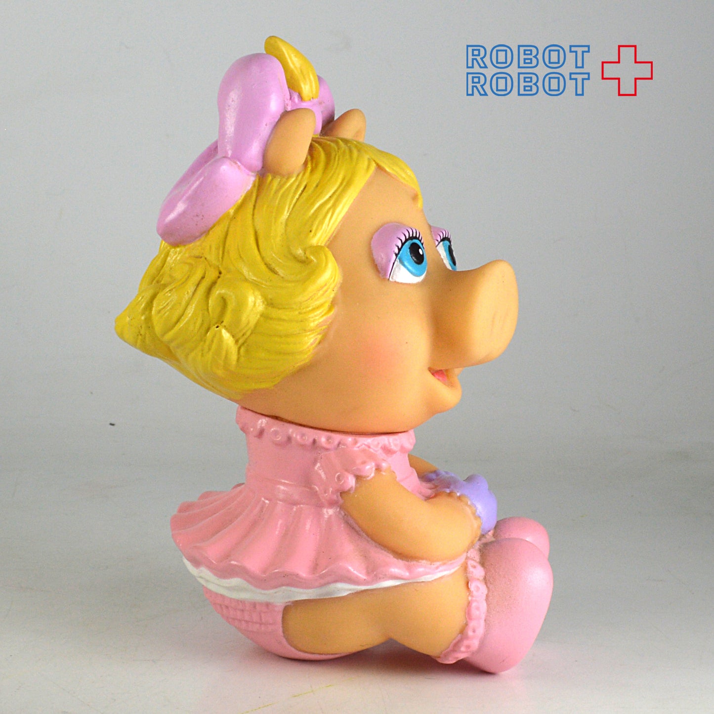 ベビー・ミス・ピギー ピンクのリボン ソフビ人形  1984ハズブロ セサミストリート