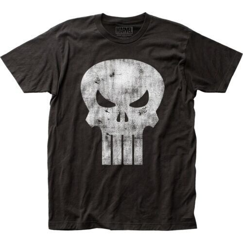 マーベル Tシャツ Marvel Comics The Punisher Distressed Logo Fitted Black T-Shirt