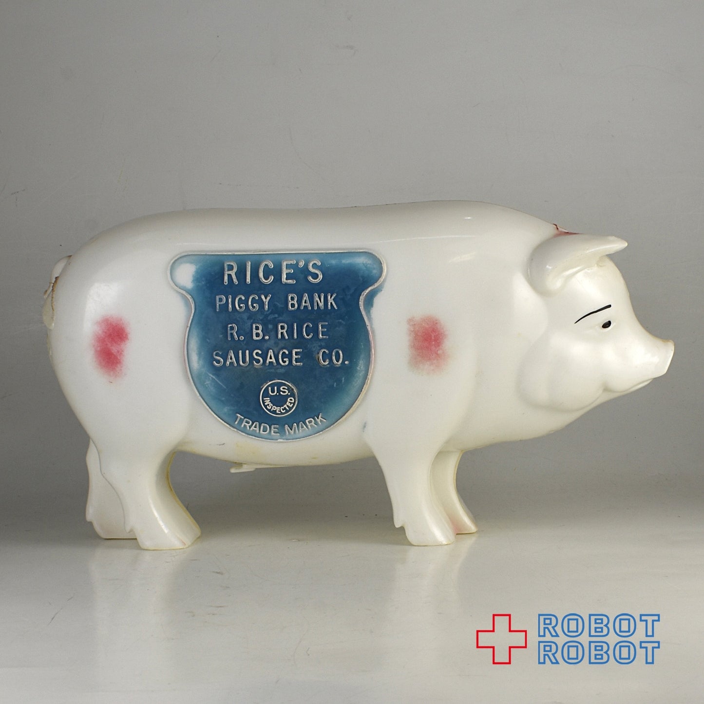 アメリカのソーセージ会社RBライス 豚のプラスチック貯金箱 バンク 難有り