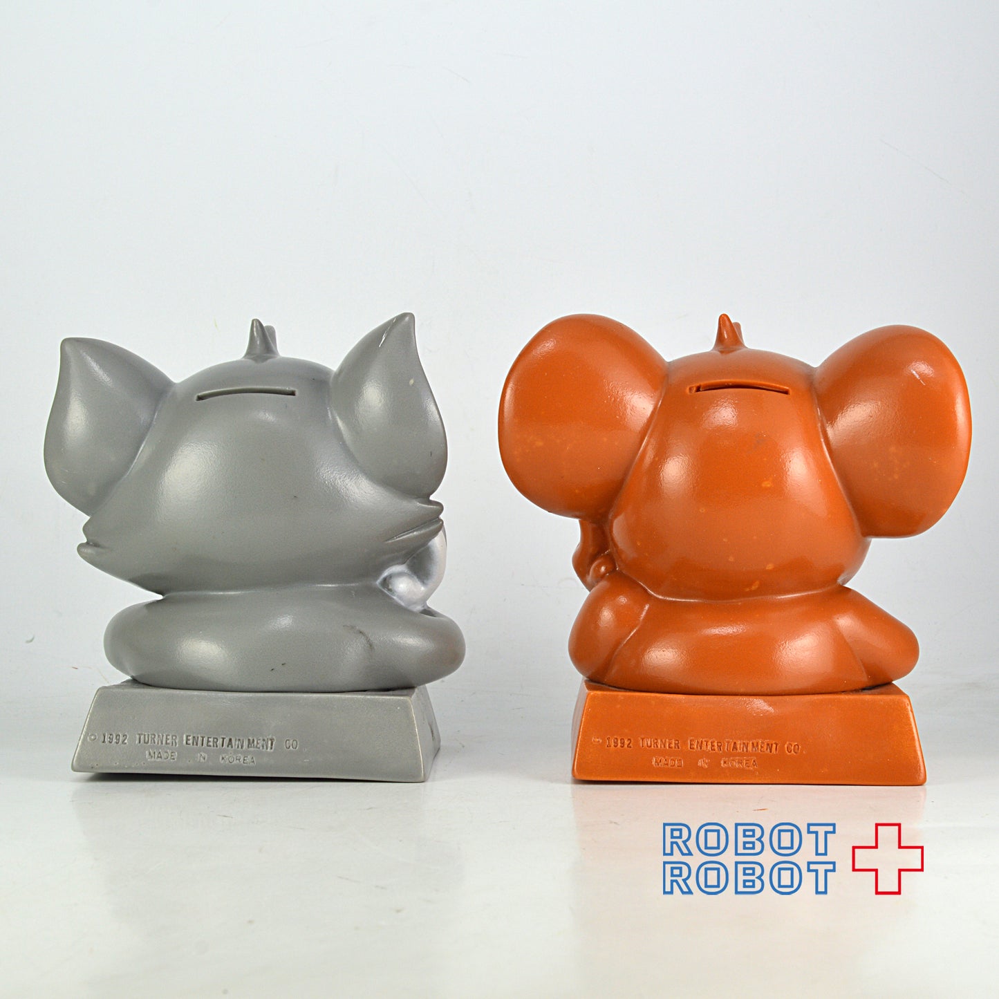 トムとジェリー 片手頬杖 ソフビ貯金箱 セット