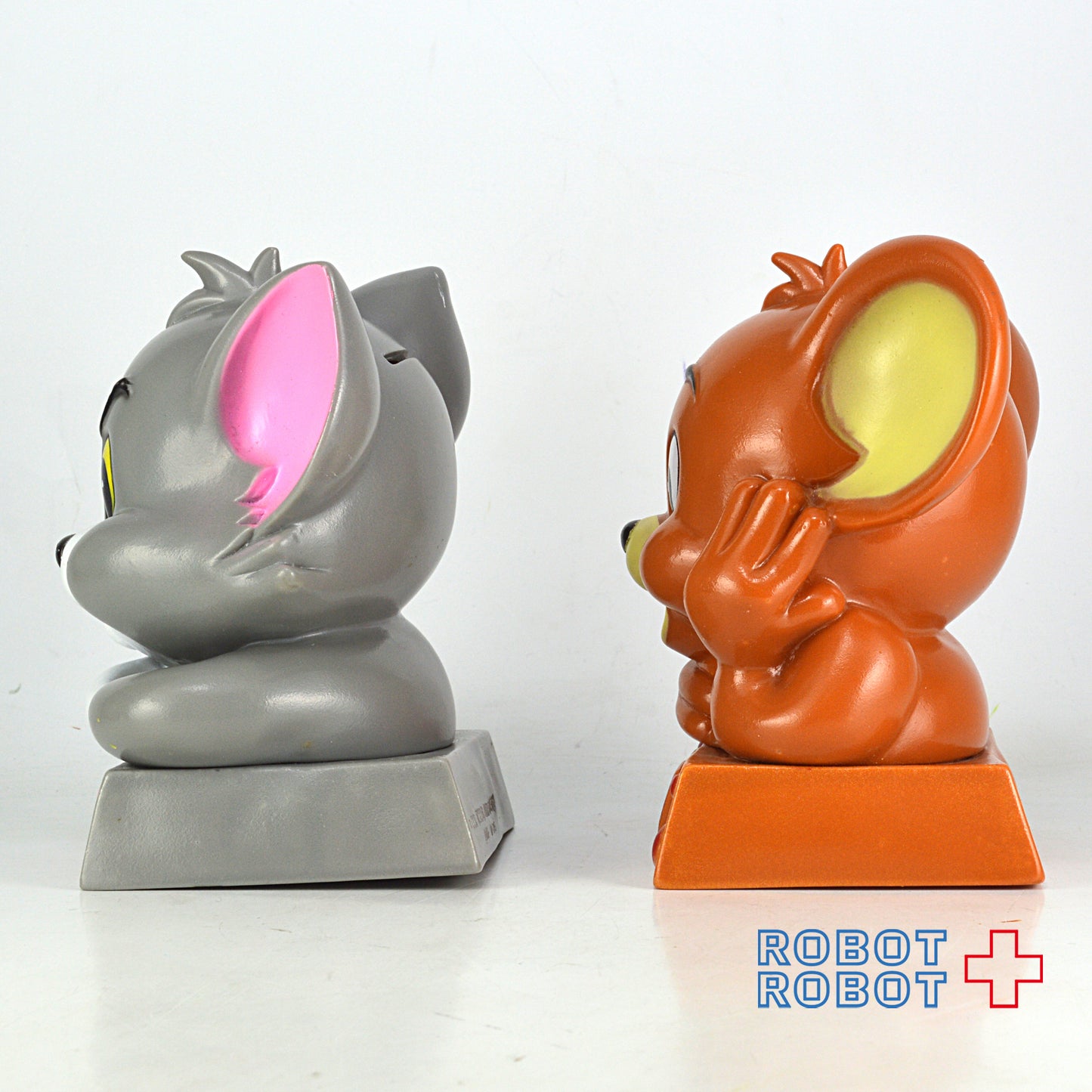 トムとジェリー 片手頬杖 ソフビ貯金箱 セット