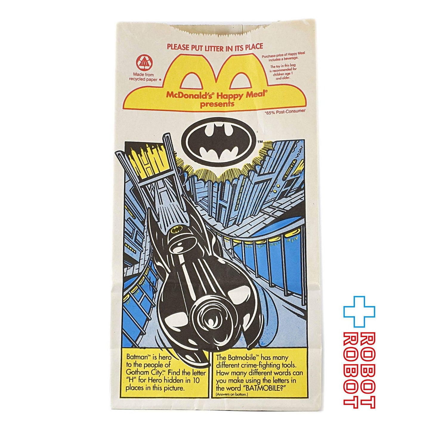 マクドナルド ハッピーセット紙袋 バットマン リターンズ 1991