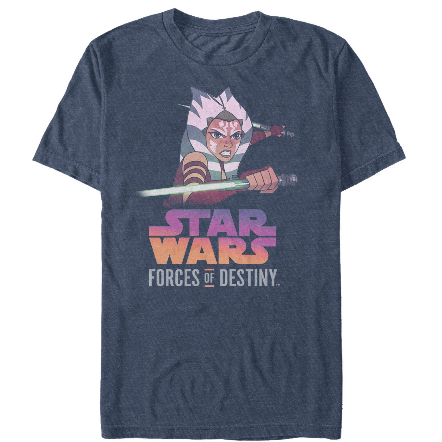 スター・ウォーズ Tシャツ Star Wars Forces of Destiny Ahsoka Fight Navy Blue Heather