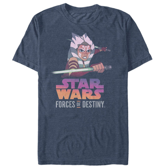 スター・ウォーズ Tシャツ Star Wars Forces of Destiny Ahsoka Fight Navy Blue Heather