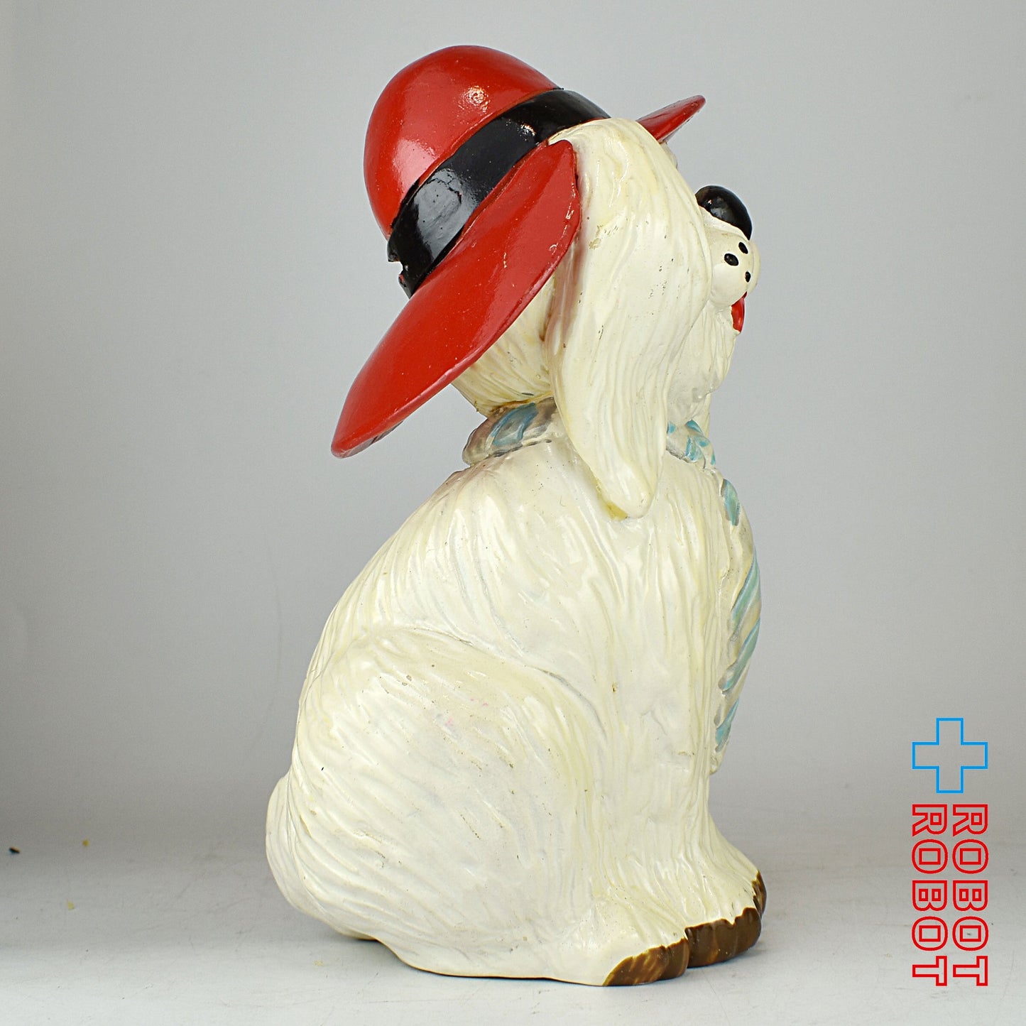 赤い帽子とネクタイの犬 コッカースパニエル ソフビ貯金箱 1983