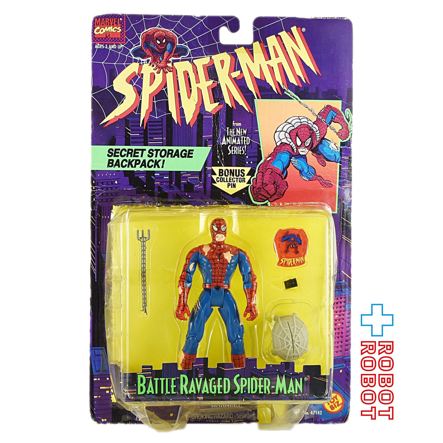 トイビズ スパイダーマン ニューアニメイテッドシリーズ フィギュア バトルラヴィッジド スパイダーマン アクション フィギュア 1994 未開封