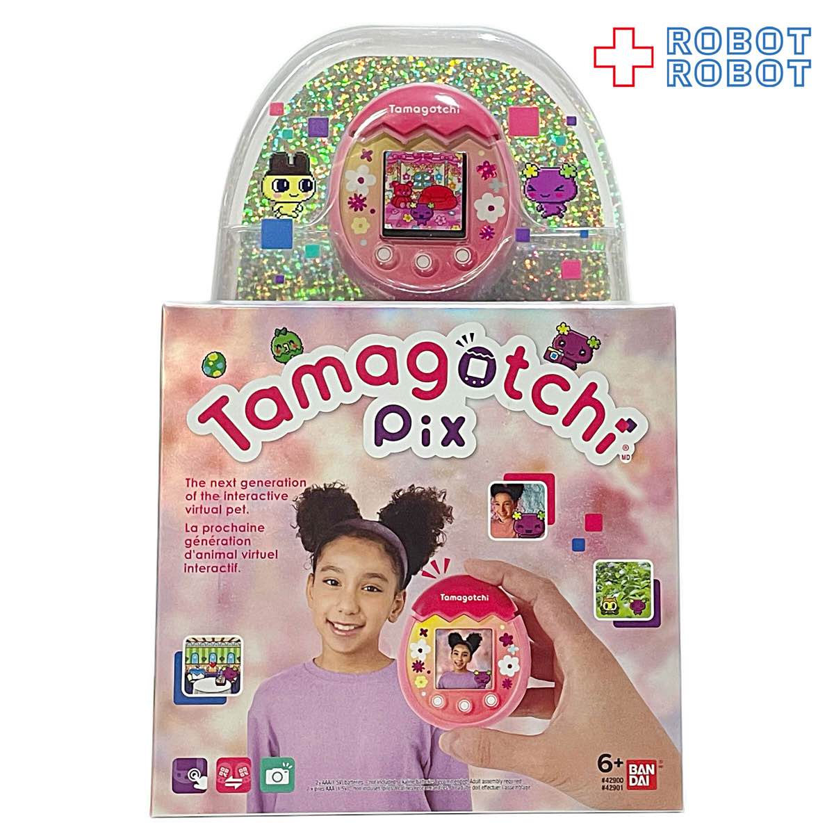 ●バンダイ US版 たまごっちピックス Tamagotchi Pix フローラルカラー ピンク