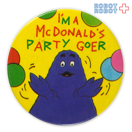 マクドナルド 缶バッジ グリマス I'm a McDonald's Party Goer