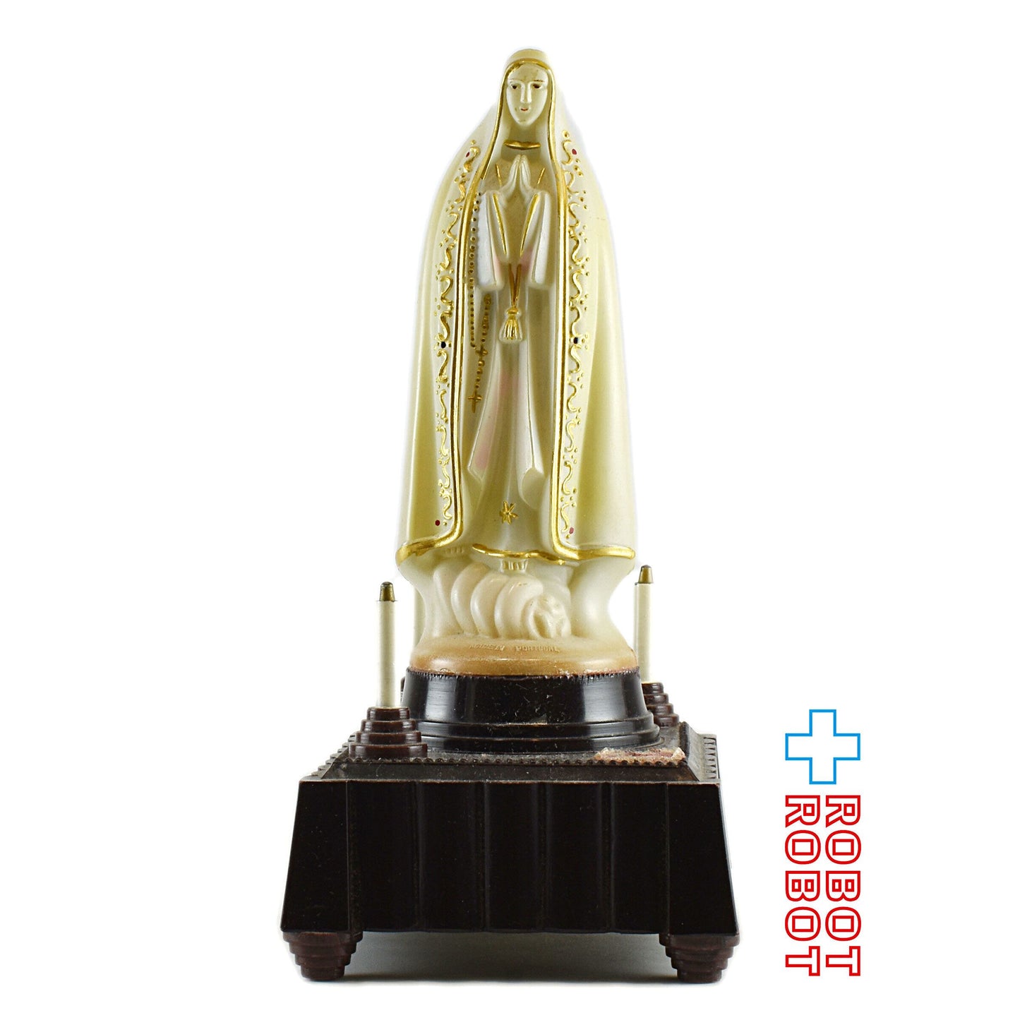 キリスト教 プラスチックフィギュア 祈る女性 白に金色