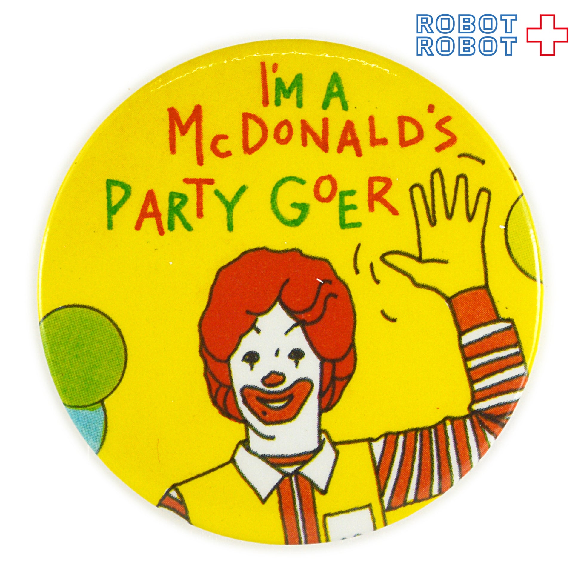 マクドナルド 缶バッジ ロナルド I'm a McDonald's Party Goer