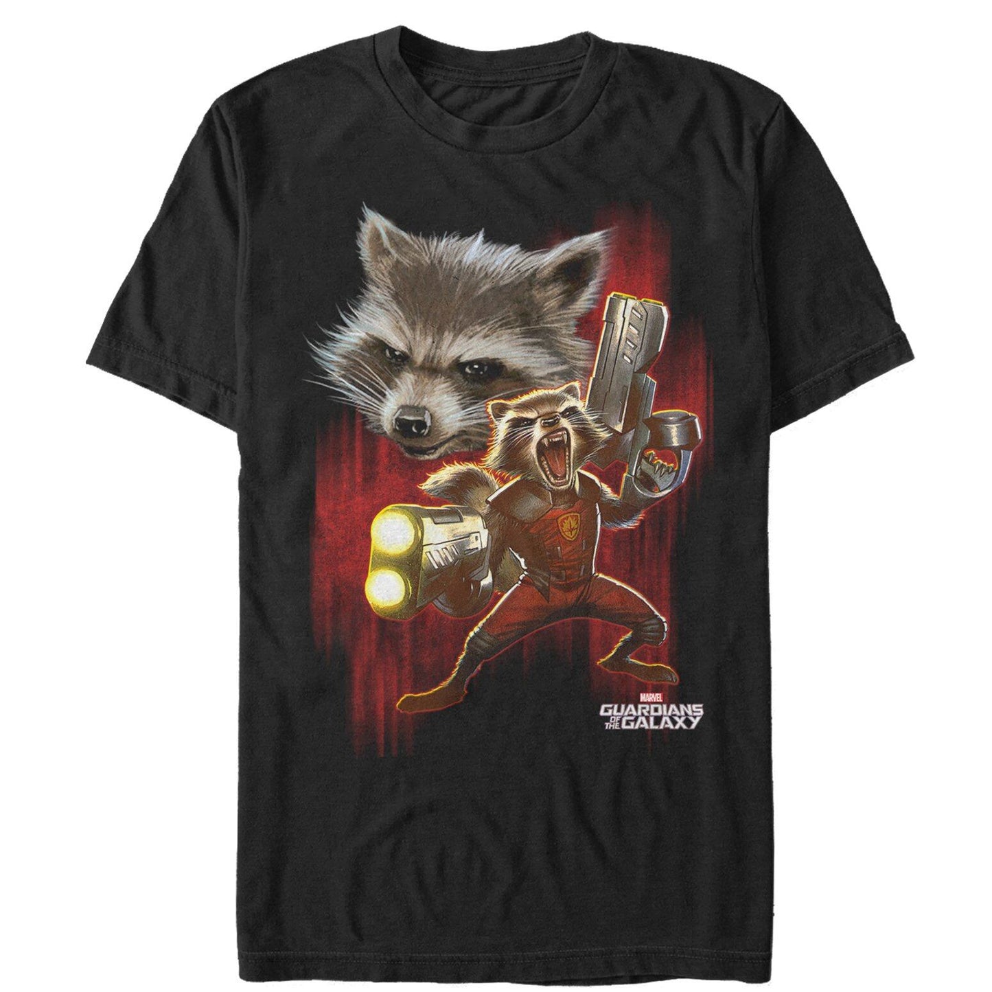 マーベル Tシャツ Marvel Guardians of the Galaxy Rocket Fight Black