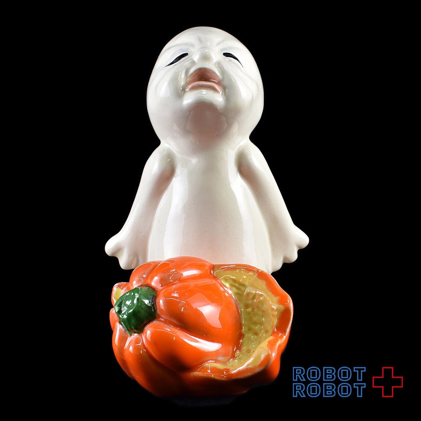 ハロウィンゴースト 陶器フィギュア かぼちゃ