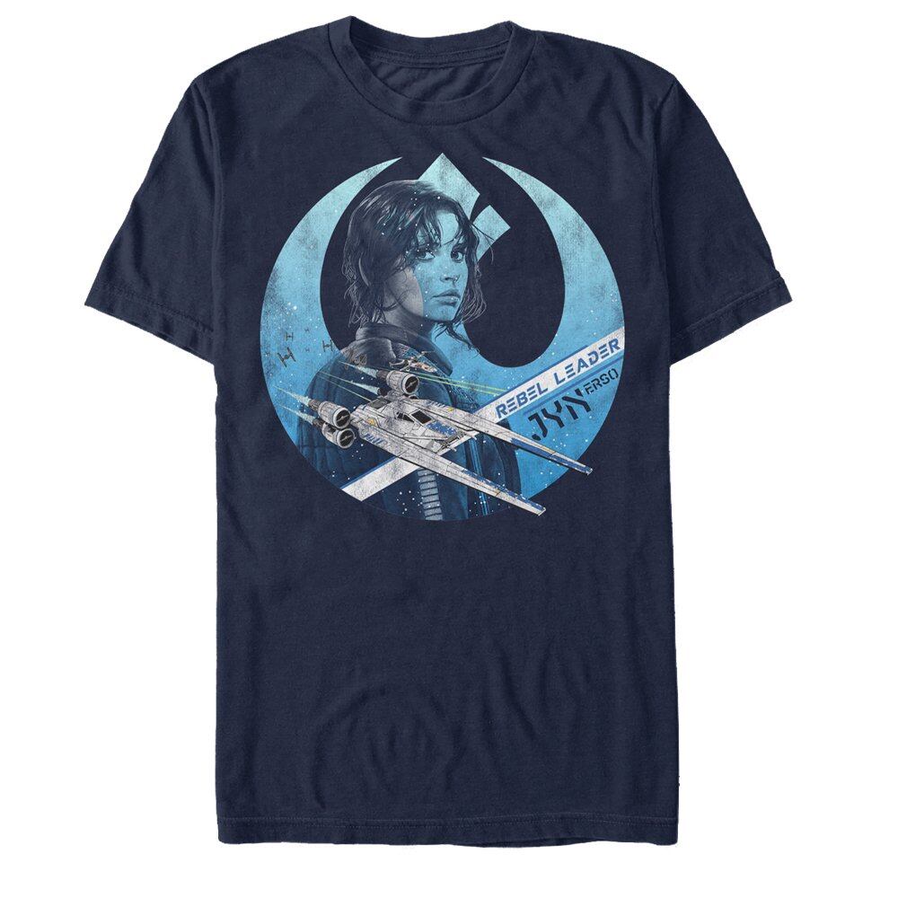 スター・ウォーズ Tシャツ Star Wars Rogue One Jyn Erso Rebel Crest Navy Blue