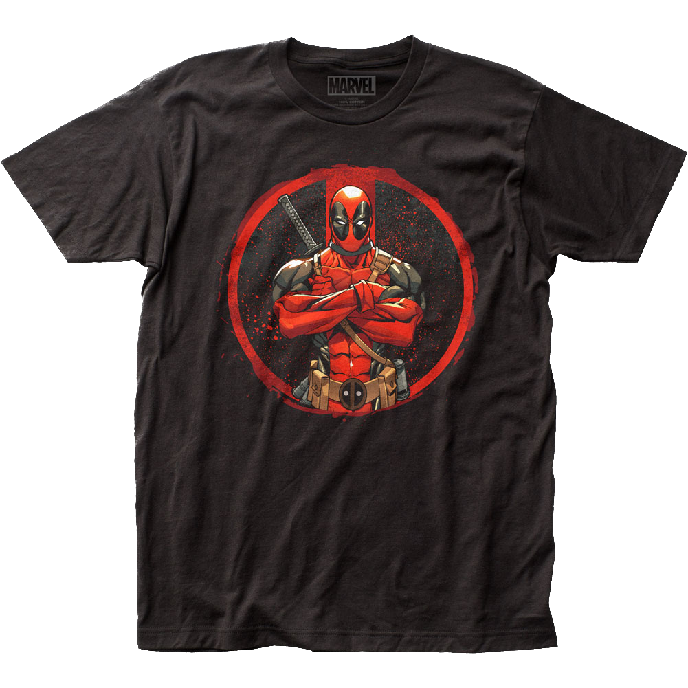 マーベル Tシャツ Marvel Comics Deadpool Arms Crossed Fitted Black T-Shirt