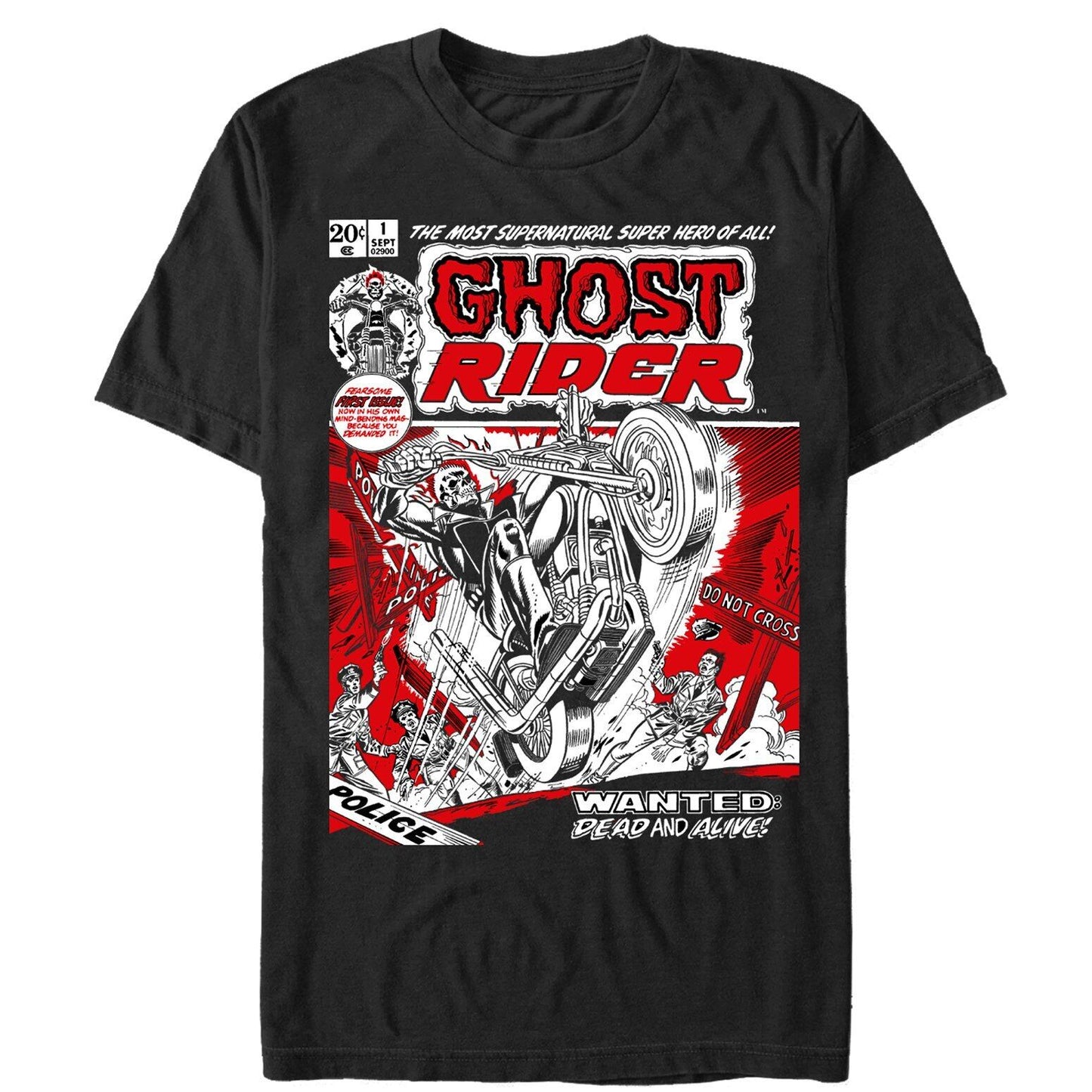 マーベル Tシャツ Marvel Ghost Rider Comic Book Cover Print Black