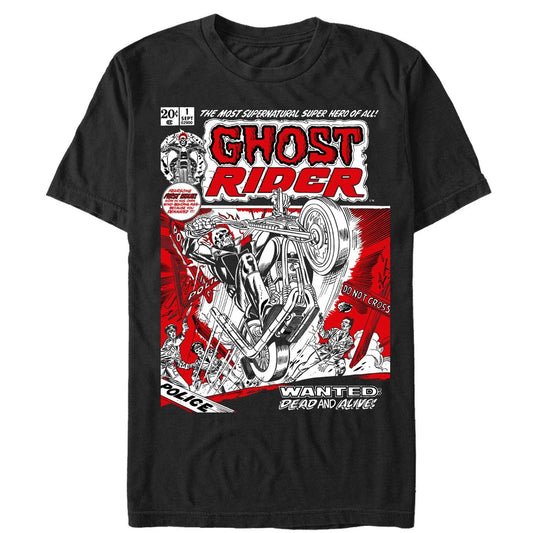 マーベル Tシャツ Marvel Ghost Rider Comic Book Cover Print Black