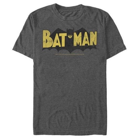 バットマン Tシャツ Batman Logo Vintage_ Charcoal Heather バットマン ヴィンテージ・ロゴ Tシャツ