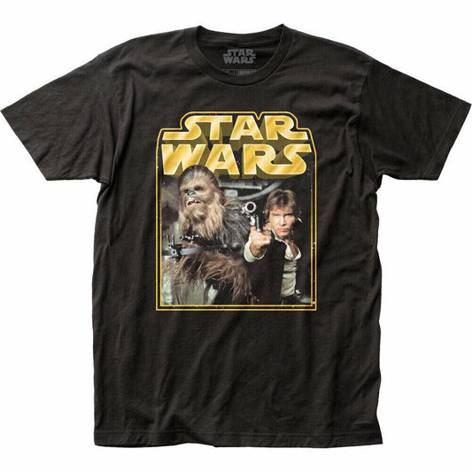 スター・ウォーズ Tシャツ Star Wars Retro Han & Chewy Premium Black T-Shirt