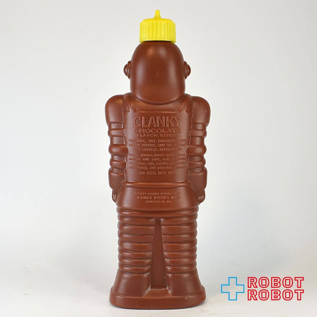 クランキー・チョコレート・フレーバー・シロップ ロボットの形のボトル