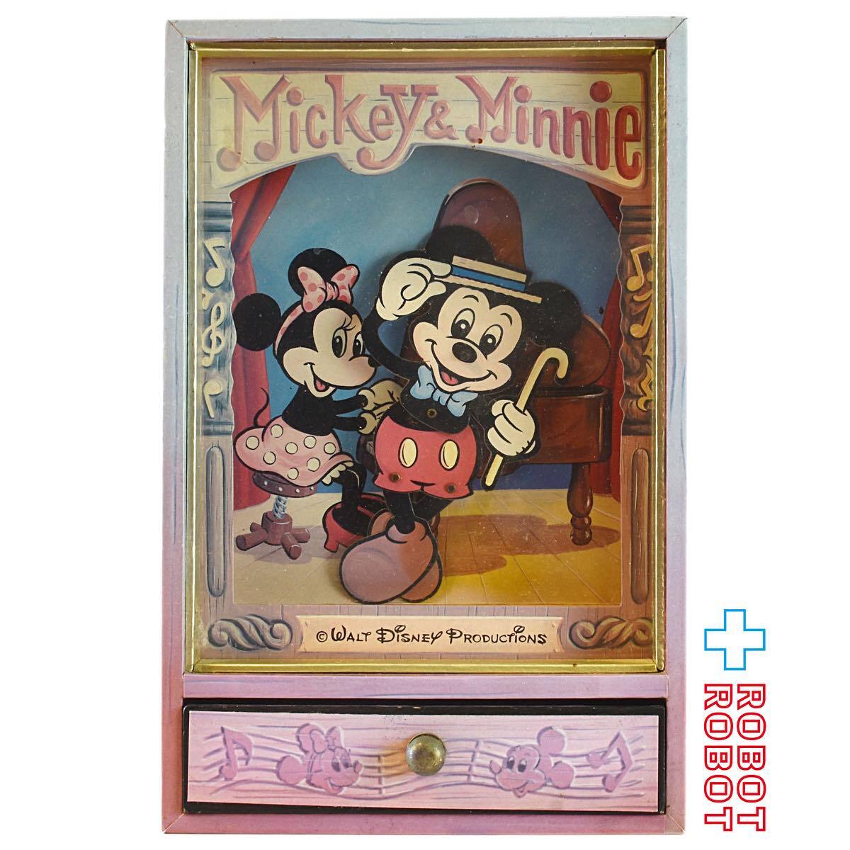 ミッキーマウス＆ミニーマウス 木製引出付 オルゴール