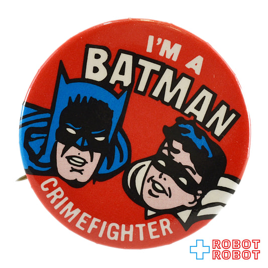 バットマン 缶バッジ 1966 I'M A BATMAN CRIMEFIGHTER