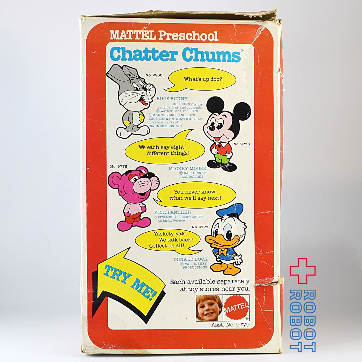 マテル ディズニー ミッキーマウス チャッターチャムス プルストリングトーキング トイ CHATTER CHUMS 箱付