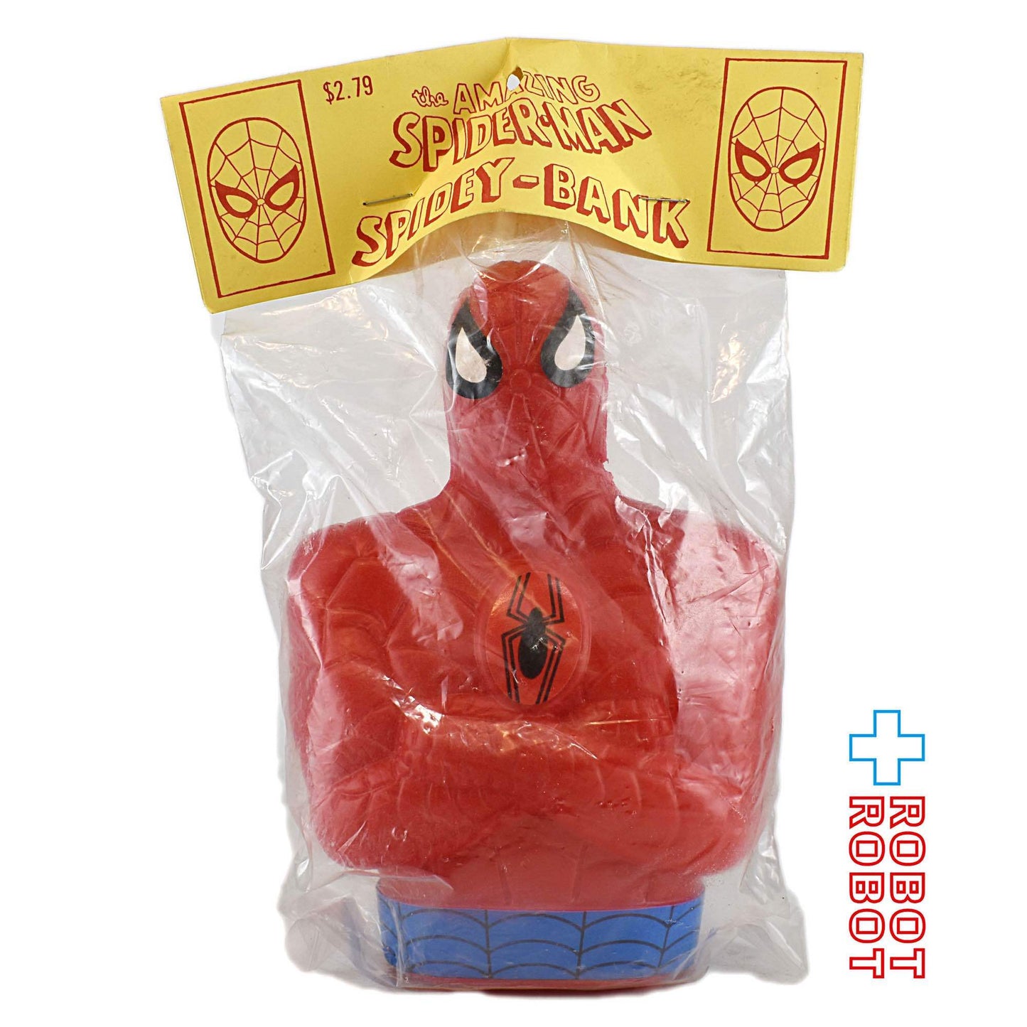 スパイダーマン スパイディーバンク プラスチック貯金箱 バンク 袋入り (ストリートキッズ社 1991)