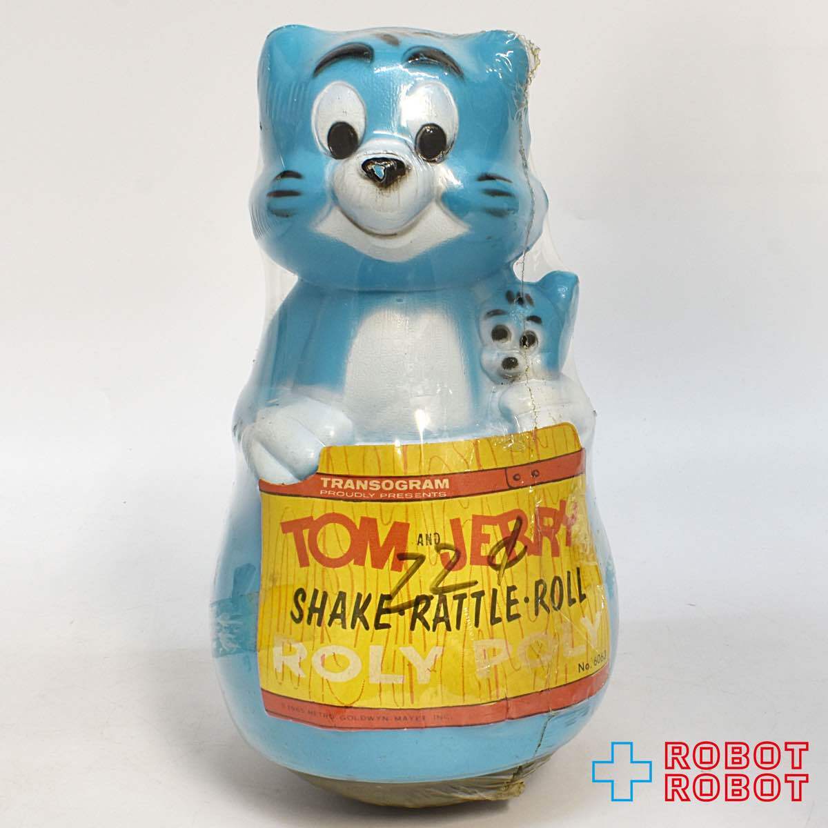 トムとジェリー シェイクラトルロール ロリーポリー 起き上がり小法師 水色ポリ