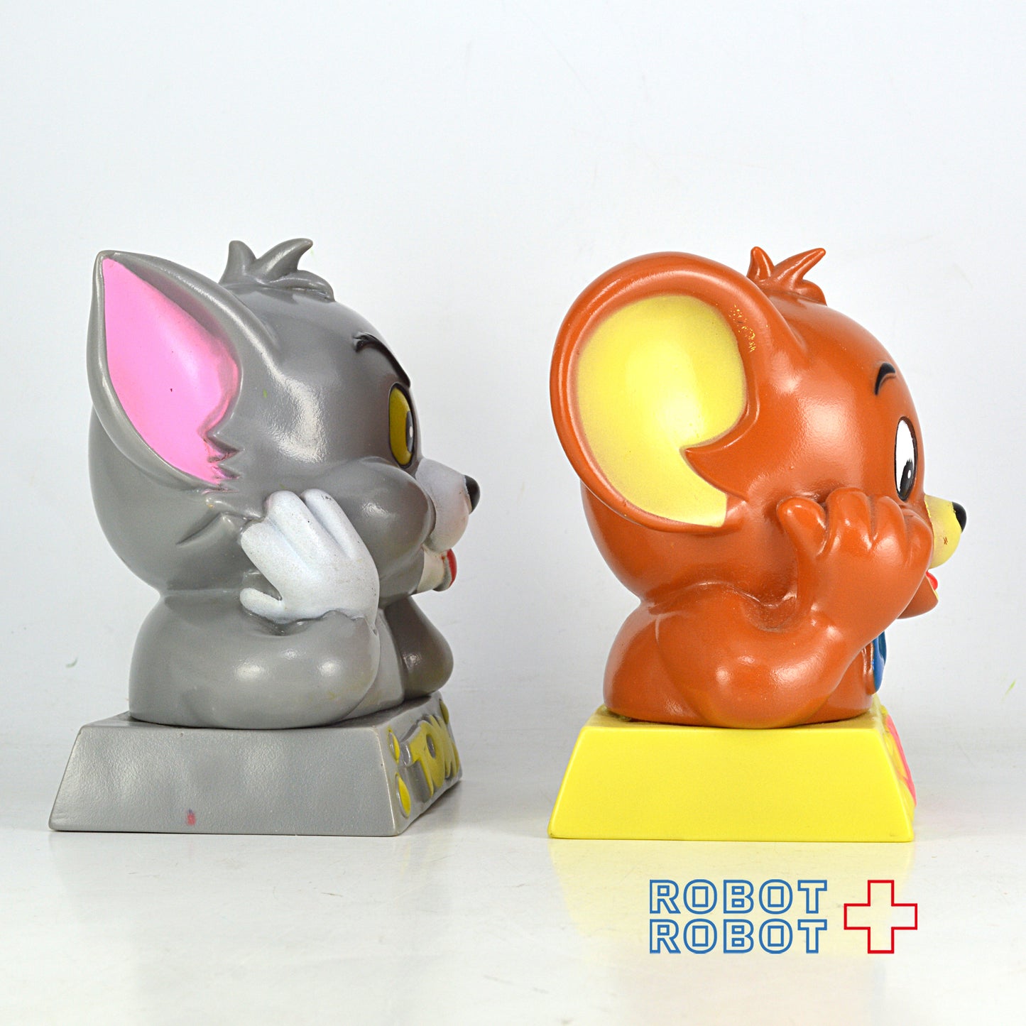 トムとジェリー 両手頬杖 ソフビ貯金箱 セット