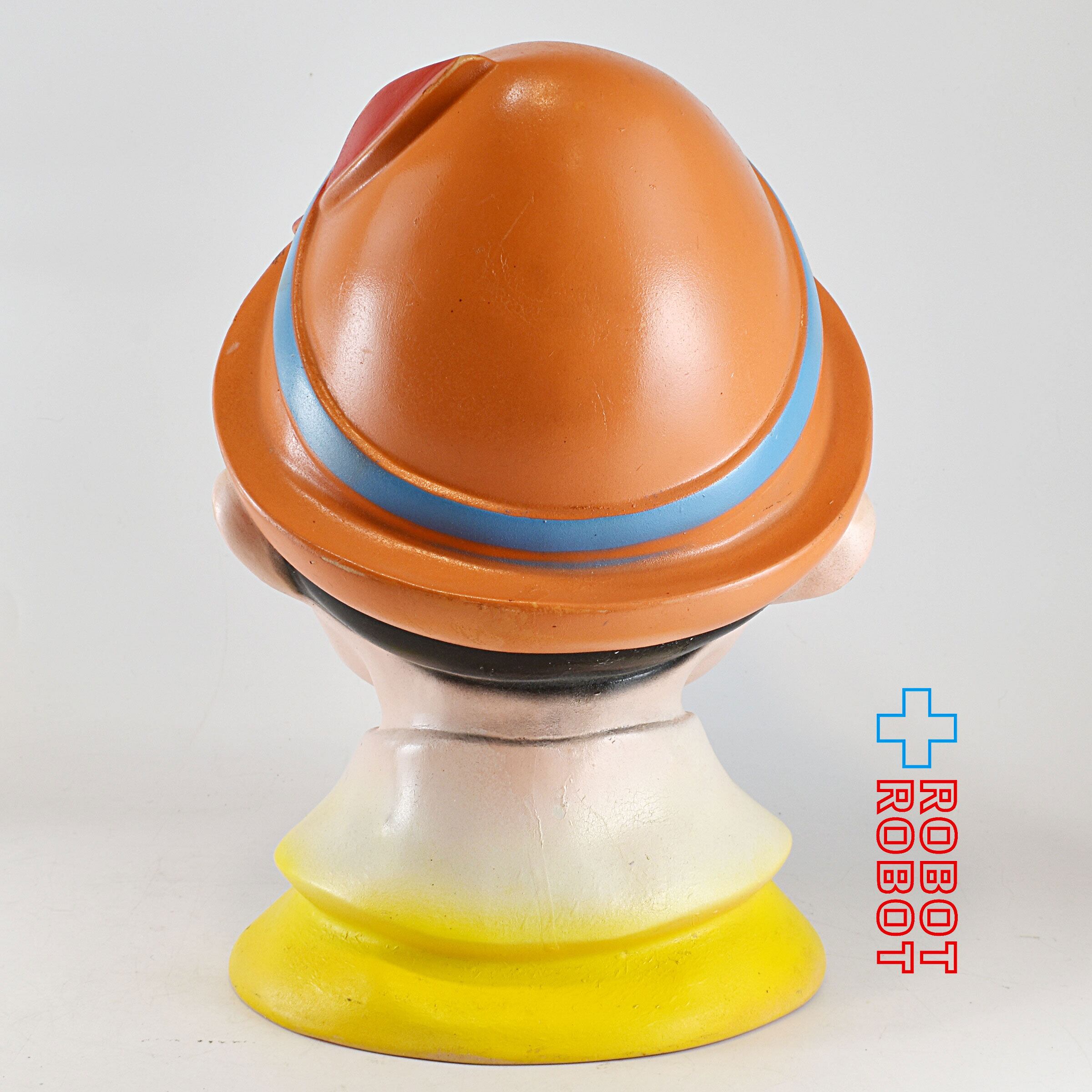 ピノキオ　貯金箱　アメトイ　ソフビ　ビンテージ　ディズニー　アメリカン雑貨 WALT DISNEY PRODUCTIONS ピノキオ 大型 貯金箱 高さ約29cm | ブリキの