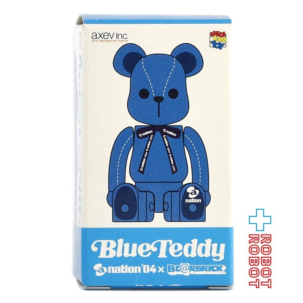 ●メディコム BE@RBRICK 100％ ベアブリック anation Blue Teddy ブルーテディ