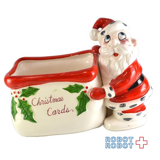 KREISS 陶器製サンタクロース クリスマスカードホルダー