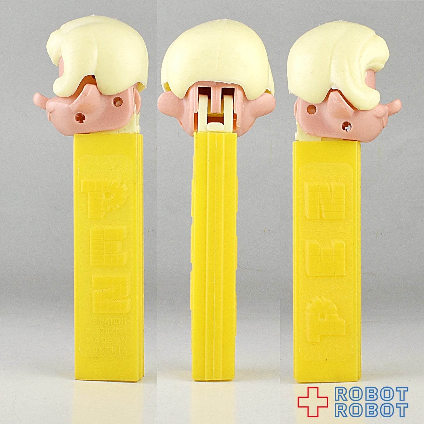 PEZ ナース 帽子欠 ホワイトヘア 足なし 黄ステム 2.6