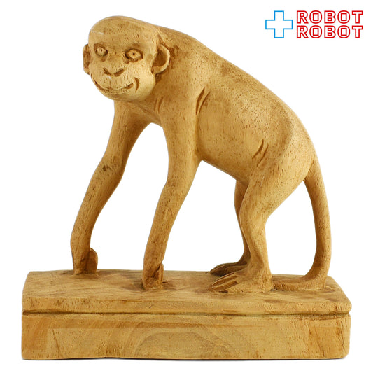 お猿 木製 木彫り 手彫り 置物 フィギュア