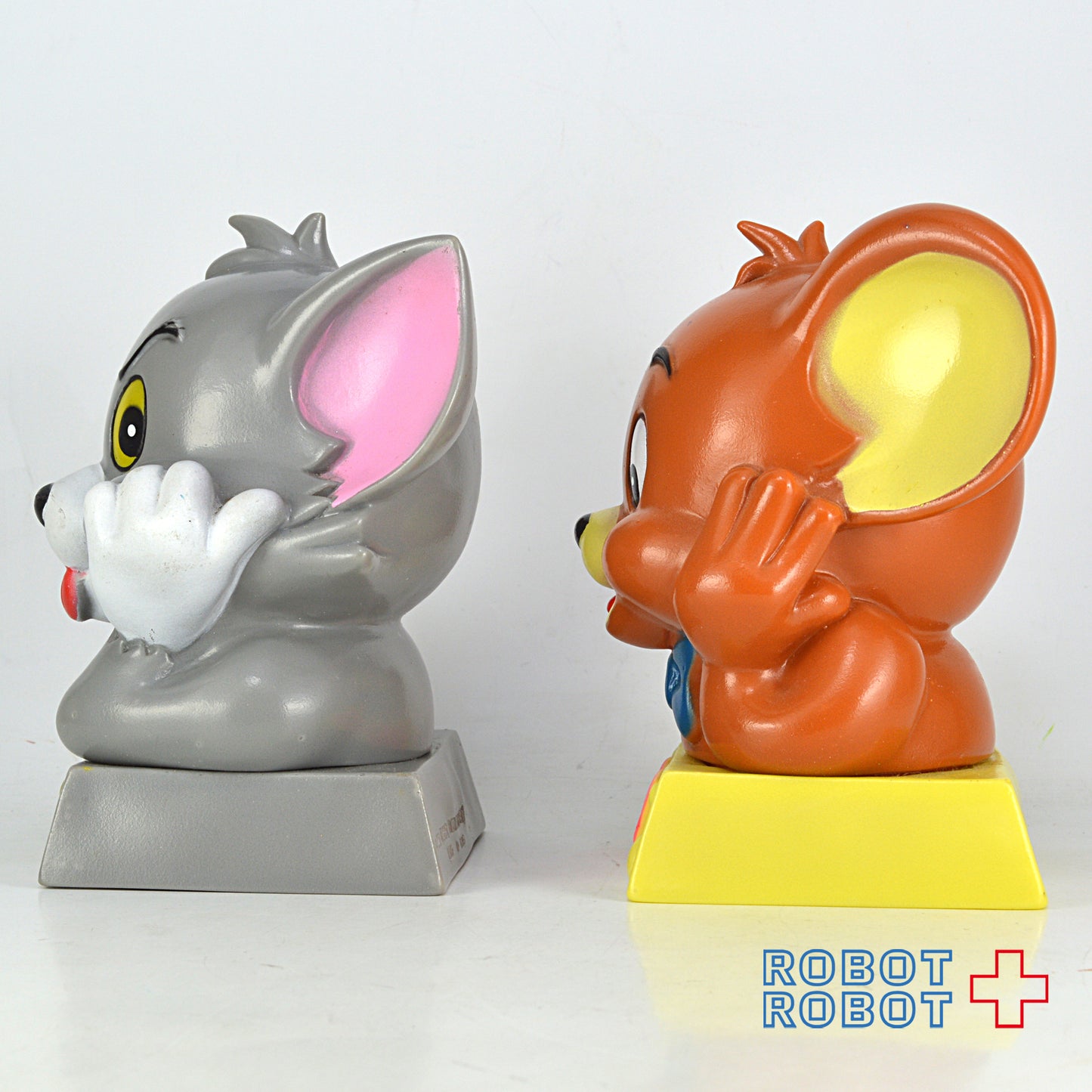 トムとジェリー 両手頬杖 ソフビ貯金箱 セット