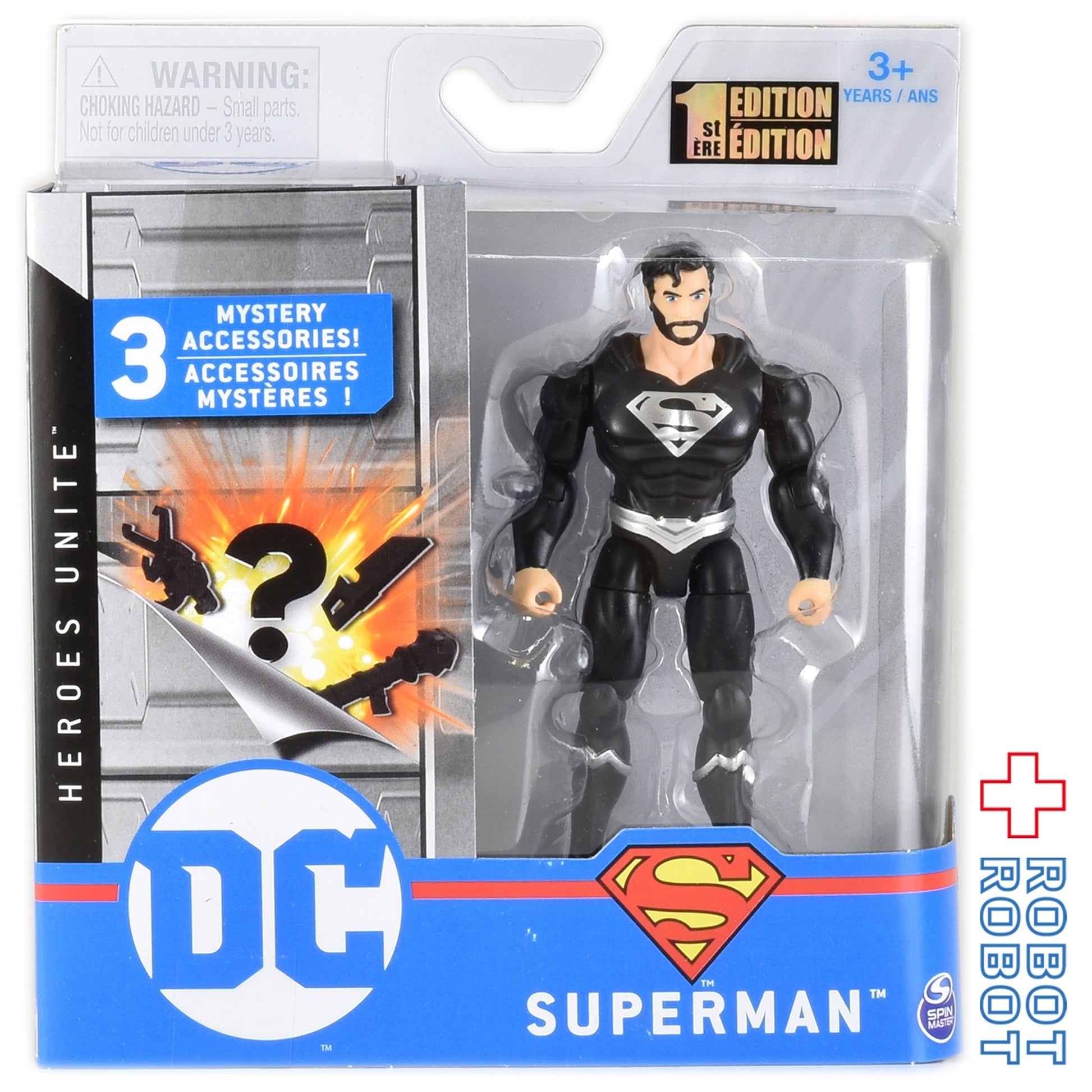 スピンマスター DC ヒーローズ ユナイト スーパーマン ブラックスーツ 4インチフィギュア