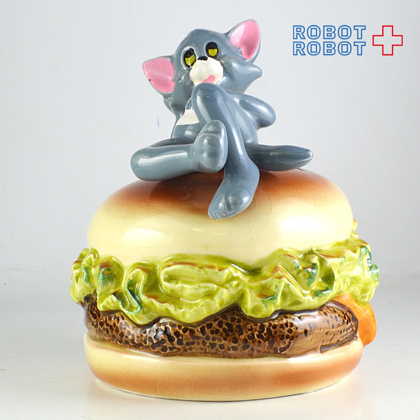 トム＆ジェリー 陶器貯金箱 トムキャット on ハンバーガー MADE IN JAPAN